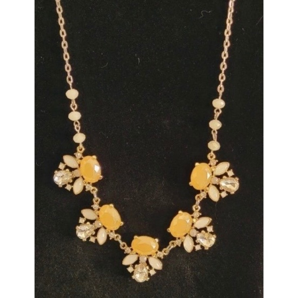 The Limited Yellow Cabochon Rhinestone Bee Cluster Bib‎ Statement Necklace NWT